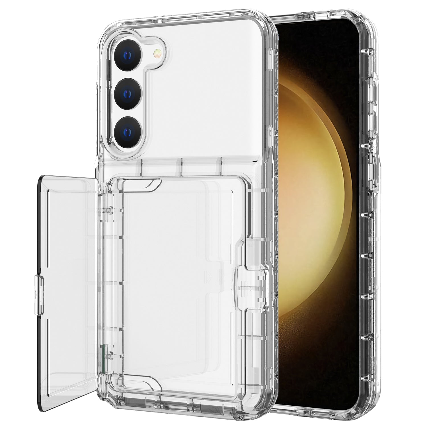 For Samsung Galaxy S23 Cardcase Series Mirror Function Phone Case Kickstand Card Holder Thickened Phone Cover For Samsung Galaxy S23 Cardcase Series Mirror Function Phone Case Kickstand Card Holder Thickened Phone Cover